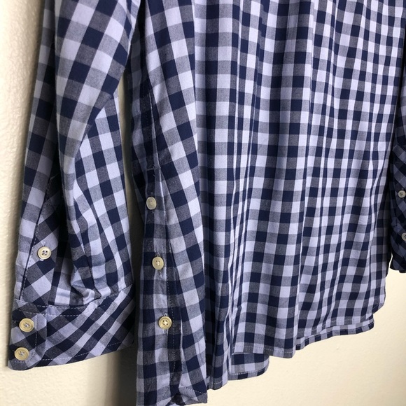 Talbots Gingham Popover Tunic Button Side Blouse - Picture 8 of 16
